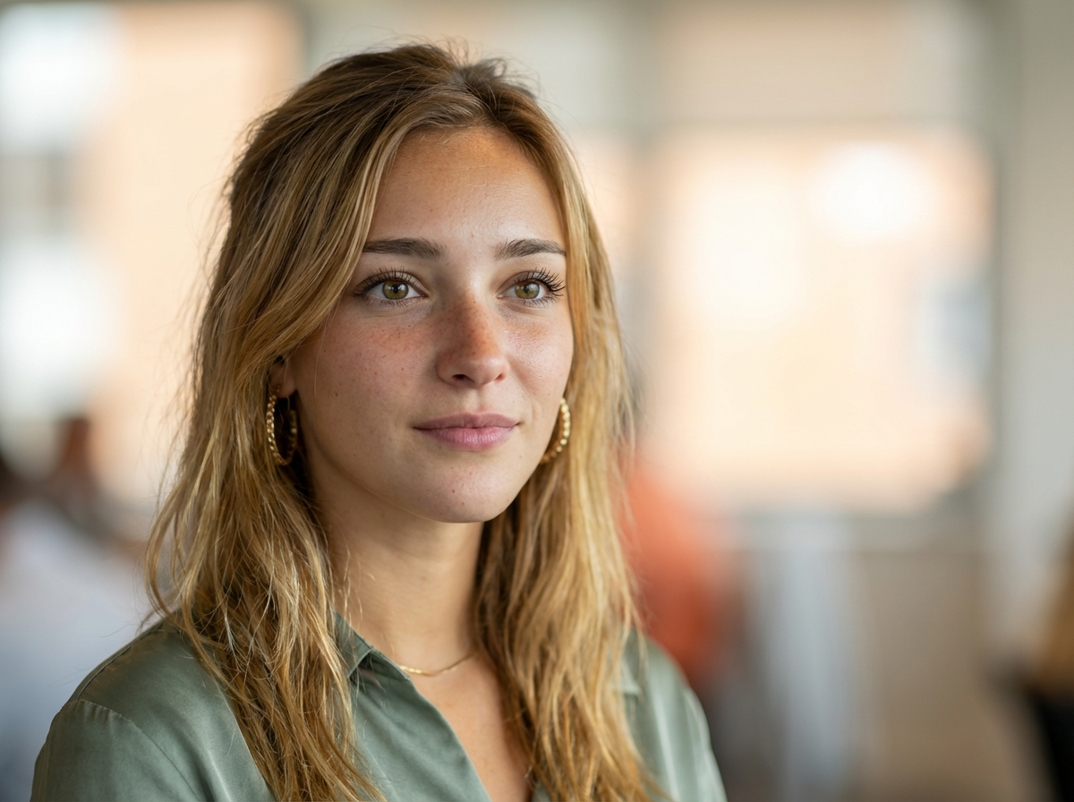 Jonge professional kijkt hoopvol vooruit